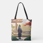 Fantasy Niedlich Pixel Art Samurai Tasche (Rückseite)