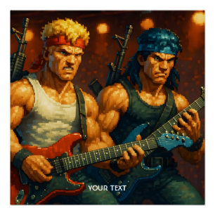 Fantasy Niedlich pixized Rock Band Poster