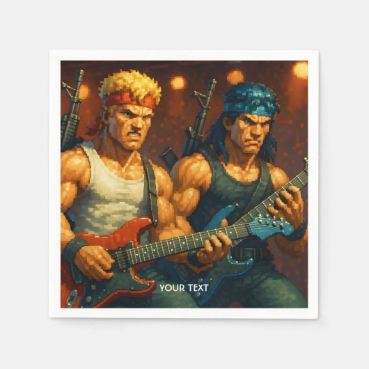 Fantasy Niedlich pixized Rock Band Serviette (Vorderseite)