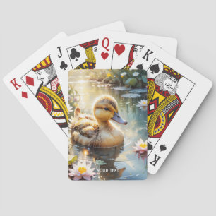 Fantasy Niedlich Playful Duckling Blume Spielkarten