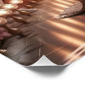 Fantasy Niedlich Podium Schöne Katze Poster (Ecke)