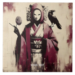 Fantasy Niedlich Porzellan Mask Raven Fliese