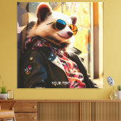 Fantasy Niedlich Possum Leather Jacket Leinwanddruck (Insitu (Wohnzimmer))