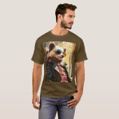 Fantasy Niedlich Possum Leather Jacket T-Shirt (Vorne ganz)