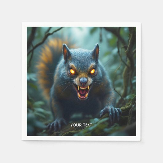 Fantasy Niedlich prähistorisches Eichhörnchen Serviette (Vorderseite)
