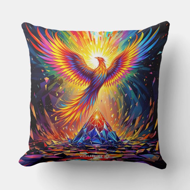 Fantasy Niedlich Prism Phoenix Aufstieg Kissen (Vorderseite)