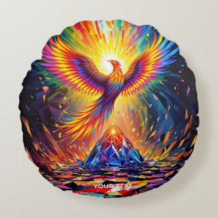 Fantasy Niedlich Prism Phoenix Aufstieg Rundes Kissen