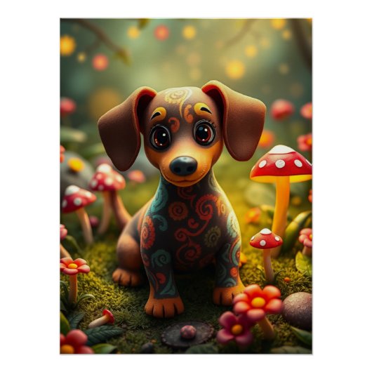 Fantasy niedlich Puppy Art Poster (Vorderseite)