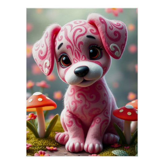 Fantasy niedlich Puppy Art Poster (Vorderseite)