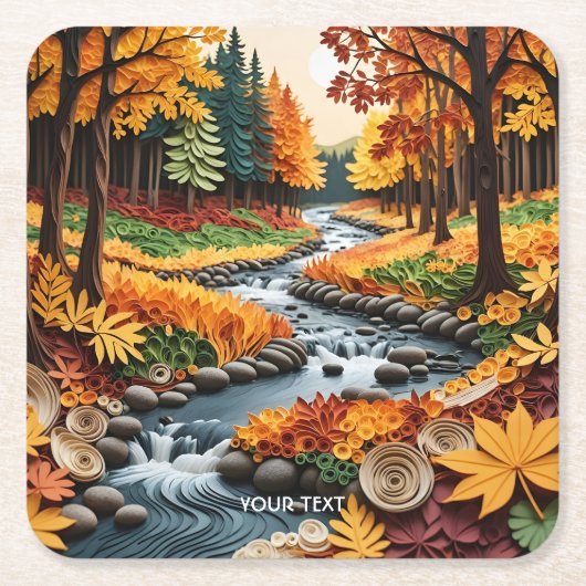 Fantasy Niedlich Quillfall Landschaft Rechteckiger Pappuntersetzer (Vorderseite)
