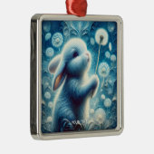 Fantasy Niedlich Rabbit Bunny Blume Ornament Aus Metall (Rechts)