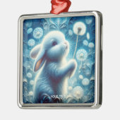 Fantasy Niedlich Rabbit Bunny Blume Ornament Aus Metall (Links)