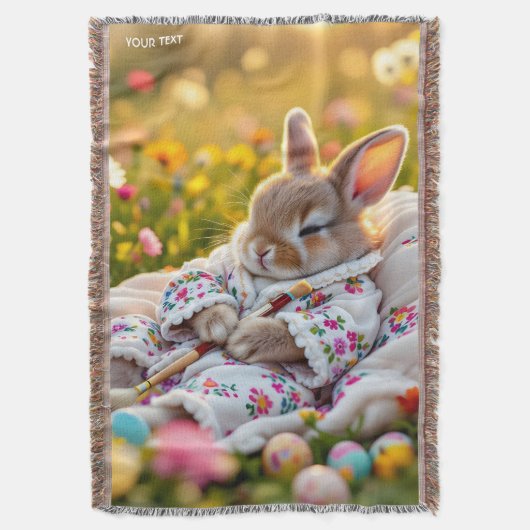 Fantasy Niedlich Rabbit Painter Blume Decke (Vorderseite Vertikal)