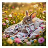 Fantasy Niedlich Rabbit Painter Blume Poster (Vorderseite)