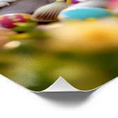 Fantasy Niedlich Rabbit Painter Blume Poster (Ecke)