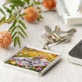 Fantasy Niedlich Rabbit Painter Blume Schlüsselanhänger (Seite)