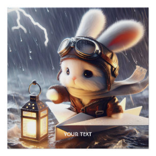 Fantasy Niedlich Rabbit Post Lantern Poster
