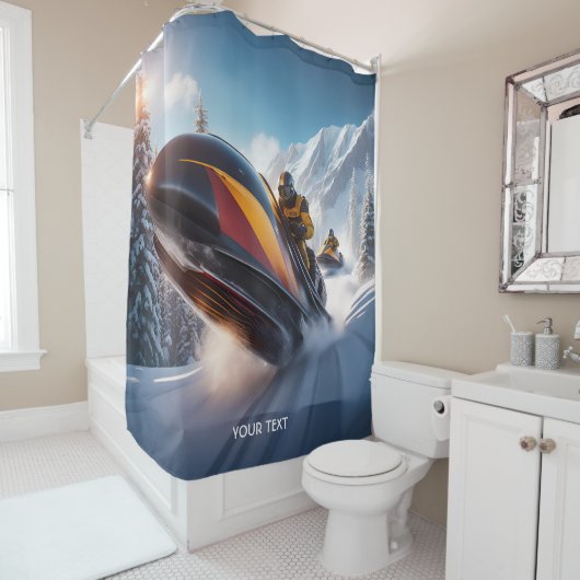 Fantasy Niedlich Race Snow Mountain Duschvorhang (Beispiel)