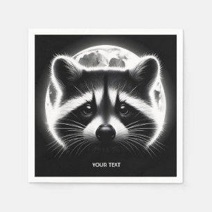 Fantasy Niedlich Racoon Face Moon Serviette