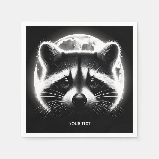 Fantasy Niedlich Racoon Face Moon Serviette (Vorderseite)