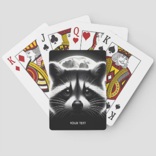 Fantasy Niedlich Racoon Face Moon Spielkarten