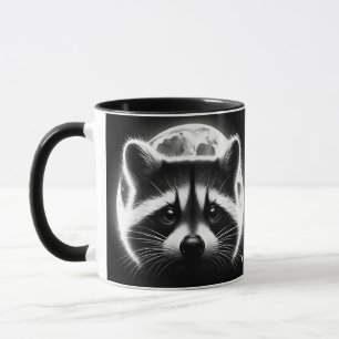 Fantasy Niedlich Racoon Face Moon Tasse