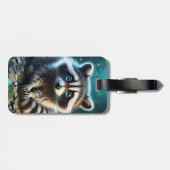 Fantasy Niedlich Racoon Night Stars Gepäckanhänger (Rückseite horizontal)