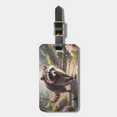 Fantasy Niedlich Racoon Sakura Garden Gepäckanhänger (Vorderseite vertikal)