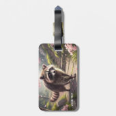 Fantasy Niedlich Racoon Sakura Garden Gepäckanhänger (Rückseite vertikal)