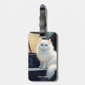 Fantasy Niedlich Ragdoll Chat Auf Piano Gepäckanhänger (Rückseite vertikal)