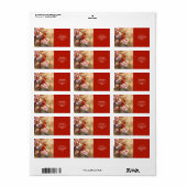 Fantasy Niedlich Red Bird Cherry Adressaufkleber (Vorne)