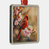 Fantasy Niedlich Red Bird Cherry Ornament Aus Metall (Rechts)