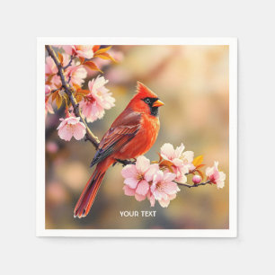 Fantasy Niedlich Red Bird Cherry Serviette