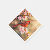 Fantasy Niedlich Red Bird Cherry Serviette (Ecke)
