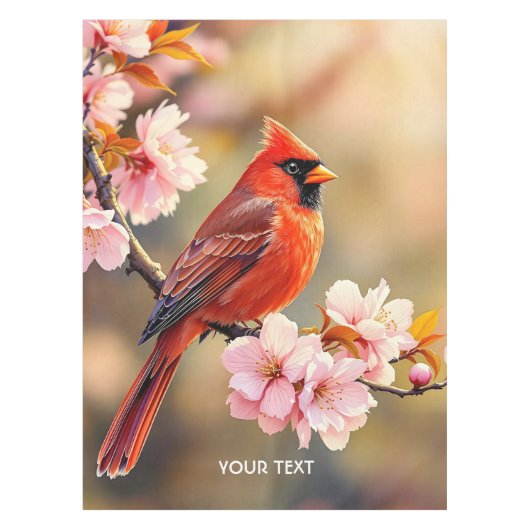 Fantasy Niedlich Red Bird Cherry Tischdecke (Vorderseite)