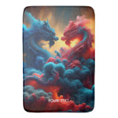 Fantasy Niedlich Red Blue Dragons Badematte (Vorderseite Vertikal)
