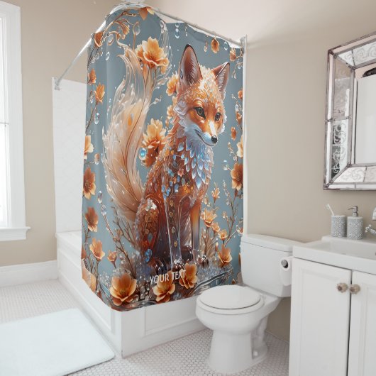 Fantasy Niedlich Red Glass Fox Duschvorhang (Beispiel)