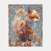 Fantasy Niedlich Red Glass Fox Fleecedecke (Vorderseite)