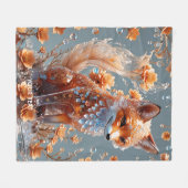 Fantasy Niedlich Red Glass Fox Fleecedecke (Vorderseite (Horizontal))