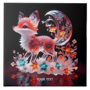 Fantasy Niedlich Red Glass Fox Fliese