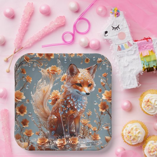 Fantasy Niedlich Red Glass Fox Pappteller (Party)