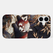 Fantasy Niedlich Red Panda Art iPhone Hülle (Rückseite (Horizontal))
