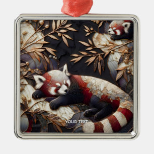 Fantasy Niedlich Red Panda Art Ornament Aus Metall
