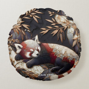 Fantasy Niedlich Red Panda Art Rundes Kissen