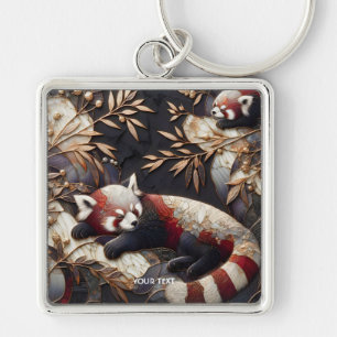 Fantasy Niedlich Red Panda Art Schlüsselanhänger