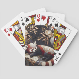 Fantasy Niedlich Red Panda Art Spielkarten