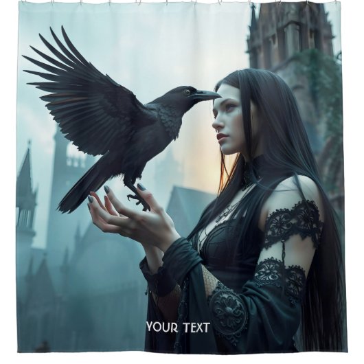 Fantasy Niedlich Renaissance Gotische Frau Duschvorhang (Vorderseite)