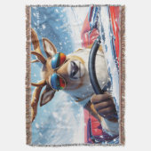 Fantasy Niedlich Rentier Car Winter Decke (Vorderseite Vertikal)