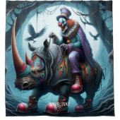 Fantasy Niedlich Rhino Clown Trees Duschvorhang (Vorderseite)