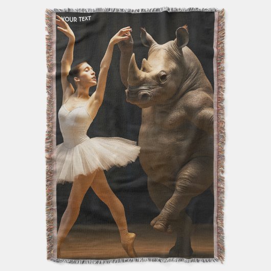 Fantasy Niedlich Rhino Dancer Ballerina Decke (Vorderseite Vertikal)